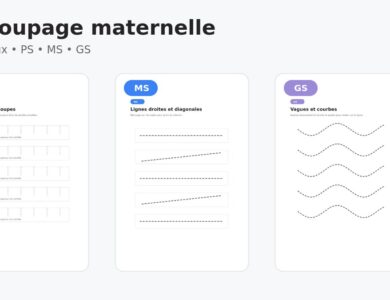 Découpage maternelle à imprimer pour PS, MS et GS