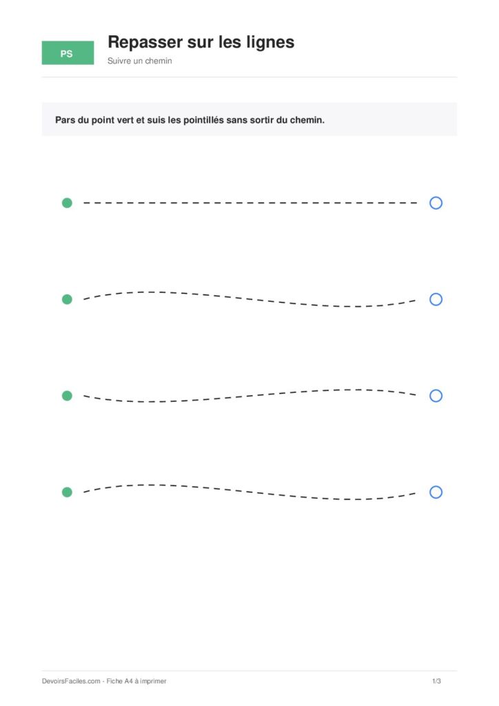 Fiche PS pour repasser sur les lignes et suivre des chemins